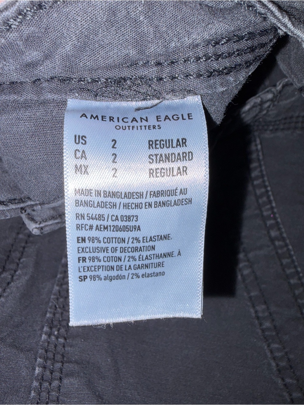 American Eagle Outfitters Washed Black/Grey Cargo Pants Women’s Size 2 - Picture 6 of 6